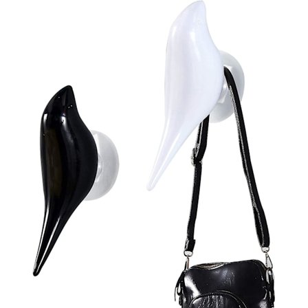 Lintukohtainen seinälle kiinnitettävä naulakko koukku ilman porausta säilytystila seinäkoukku musta + valkoinen