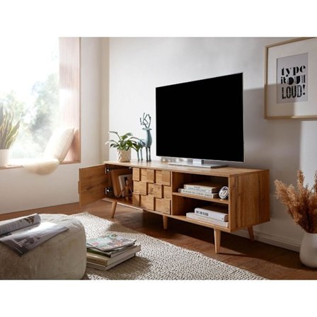 Rootz lowboard puinen tammi sisustus 160x51x40 cm TV lipasto kahdella ovella - Design TV kaappi korkea - TV taso TV kaappi moderni - TV lipasto olohuo