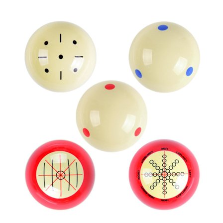 Billardkugle til træning - Øvebold med standardlinjer og prikker - Velegnet til amerikansk 8-ball