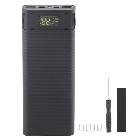 Hurtigladeversjon 8x18650 Power Bank-kabinett USB DIY-sett Skall Batteriholder Ladeboks Svart