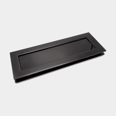 Portillo Lewmar Flush Mitre Special, con bisagras de fricción, 180°, 741 x 161 mm (medidas de corte), 490 x 180 mm (medidas exteriores), negro/gris
