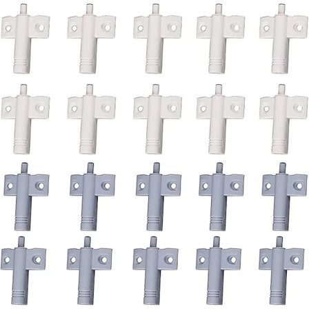 20 stk. køkkendørsdæmpere, skabsdæmpere, skuffedæmpere, blød og lydløs dæmper, til skabe, dør (hvid+grå)