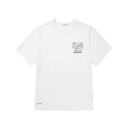 Wood Wood, T-shirt 12215709-2491 Biały, Mężczyzna, Rozmiar: S