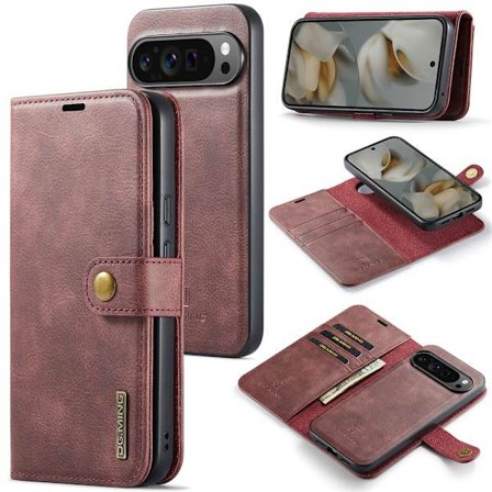 DG.MING 2-in-1 Magnet Wallet Google Pixel 10 Pro XL Red