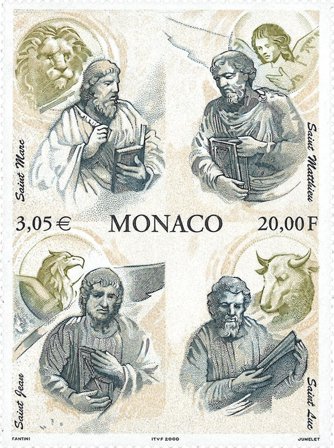 Monaco - Fire evangelister - Postfrisk frimærke