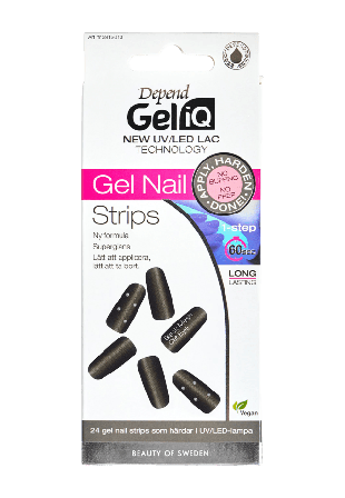 Depend Gel iQ Nail Strips Black Mesh Cat Eye Nagellack Unisex Svart 1ST