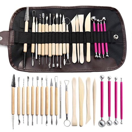 Keramiska lerverktyg Set Keramik Lerskulptur Polymer Verktygssats Tillbehör för Nybörjares DIY Hantverk Skulptering Keramik