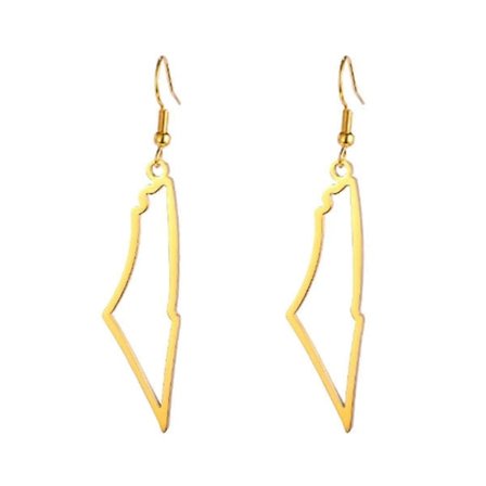 Palestina Kart Øredobber Kvinner Land Geografi Kart Anheng Øredobber Rustfritt Stål Smykker