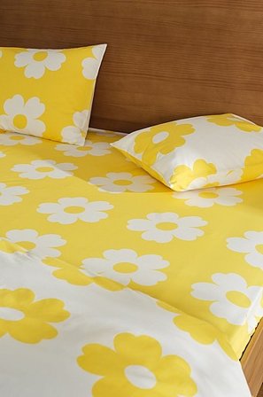 Jotex - Spannbettlaken Gelb/naturweiß - WERNER - Kaufe Spannbettlaken bei Jotex