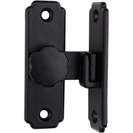 Dørgreb, Ladeportgreb, 90 Graders Låsespænde, Skydelåslås, Velegnet til Ladeburdør og Vindue (Sort, Størrelse: 81,5 x 45mm),