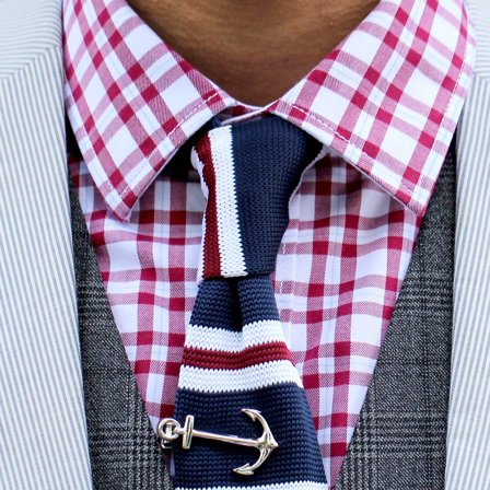 Formal Blue Knitted Tie for Men - Skinny ties