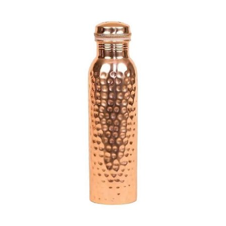Kobberflaske (950 ml), Hammered Copper Water Bottle, Isha Life