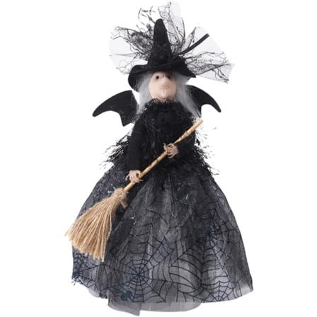 Halloween-slöja Häxa med spindelnätkjol Docka Halloween Desktop-prydnad Festdekor Spökhusrekvisita