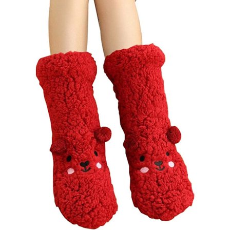 Plys Floorsokker, farverige Fuzzy Sokker til kvinder | Sokker til koldt vejr