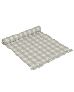 Løper Lisa rutete krepp med volang Lin