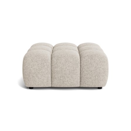 Puffy Pouf, 95x95cm, Genesis Grau/Beige, moderner Sitzhocker mit Nozag-Federung und PU-Schaum Polsterung, quadratisches Design für Wohnzimmer.