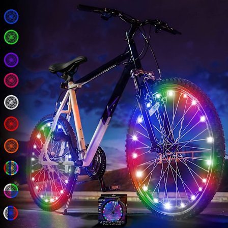 2-pack däck LED cykelhjulslampor blir 100% ljusare och mer synliga