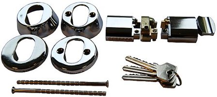 ELLEFSEN SIKKERHET SYLINDERSETT 5525 MULTI FORKROMMET 508 PROFIL/TV-3D SV.PK