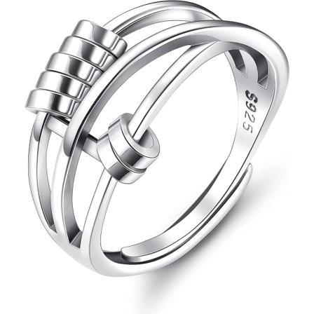 925 Sterling Sølv Angstring For Kvinner Menn Fredsringer