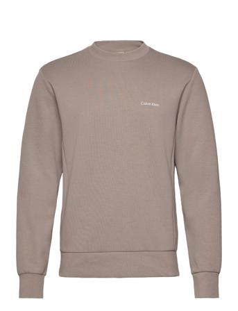 Micro Logo Repreve Sweatshirt Tops Sweatshirts & Hoodies Sweatshirts Beige Calvin Klein