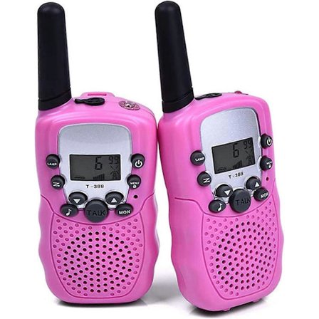 2 x Walkie Talkie til Børn, 2-Vejs Radio med 8 Kanaler LCD Skærm Lommelygte VOX 10 Ringetoner Kanal Lås Gave Walkie Talkie Legetøj