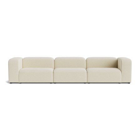 Milo XL 3-Sitzer-Sofa in Nordic Beige, modernes Design, einfarbig, bequemer Polsterbezug, minimalistischer Stil für Wohnzimmer, 72cm Höhe.