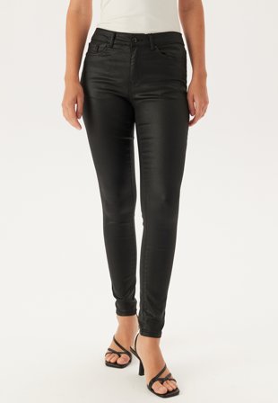 VERO MODA Vmflash Mr Skinny Coated Pants Black Klær