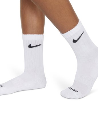 Nike 6W-6Pk Crew Sock - White - 5-7Y