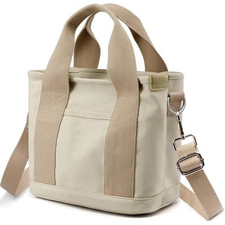 Dames canvas shopper met meerdere zakken, stijlvolle schoudertas met vakken