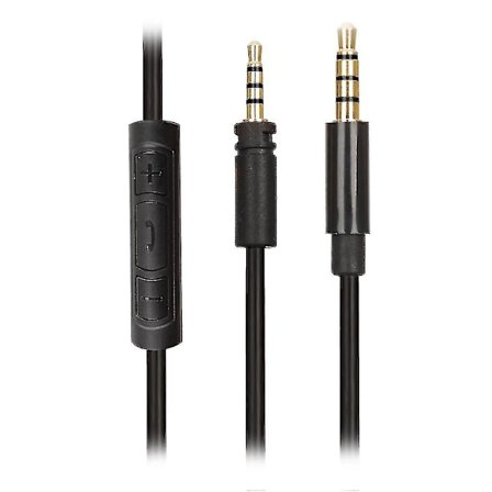 1,8 m kabel for Sennheiser Momentum 2.0 med volumkontroll og mikrofon - Inline-ledning - Svart