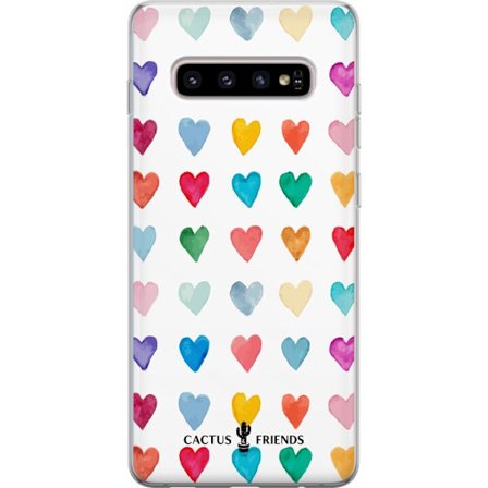 Yhteensopiva Puhelinkuori Samsung Samsung Galaxy S10+ Cactus and Friends - Watercolor Love Grid