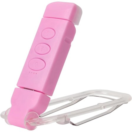 Clip-on boglampe, USB genopladelig læselampe med 3 farvetilstande, 5 lysstyrkeniveauer, fleksibel klemme arm til seng og rejse - Pink