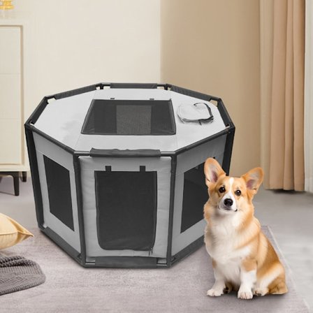 Sammenklappelig transportabel hundegård 110x62cm