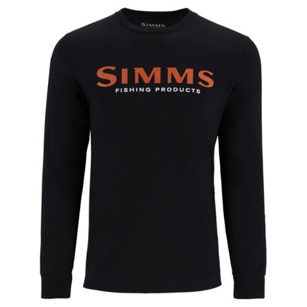 Simms Logo Shirt LS Jet Black - M