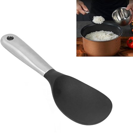 1-delt risskje i rustfritt stål med opphengs hull, egnet for matlaging av sauser, supper, salater og ris, 23 cm (svart)