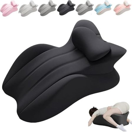 Stor Ergonomisk Pude til Mavesovere, Superblød Sovpude med Aftageligt og Vaskbart Betræk