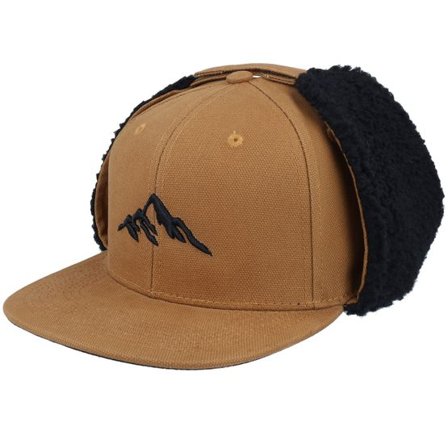 Wild Spirit - Brun earflap Keps - Mountain 3d Canvas Flatbrim Caramel/Black Earflap @ Hatstore