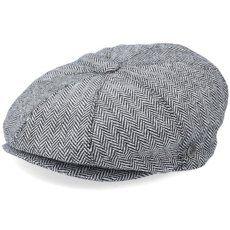 Jaxon & James - Grey Czapka Z Daszkiem - Herringbone Newsboy Grey Flat Cap @ Hatstore