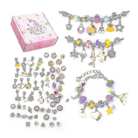 Charm Armbånd Smykkefremstillingskit Med Perler Armbånd Charms Halskædet DIY Håndværk Gaver Sæt
