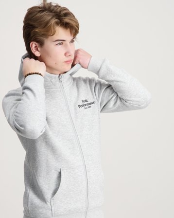 Peak Performance Jr Original Zip Hood Harmaa Hupparit/Hoodie Pojat - Kids Brand Store