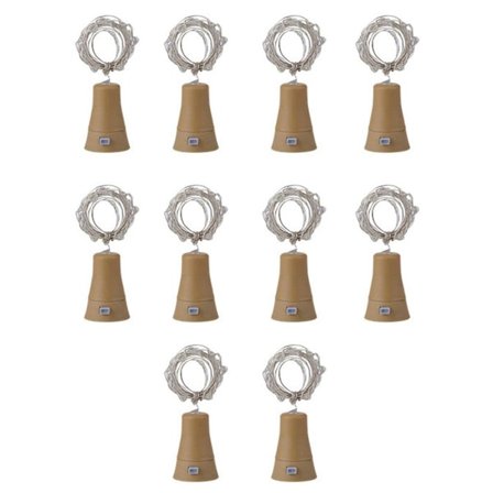 10-pack) 20 LED-korkljus koppartråds ljusslinga, flerfärgad KLB