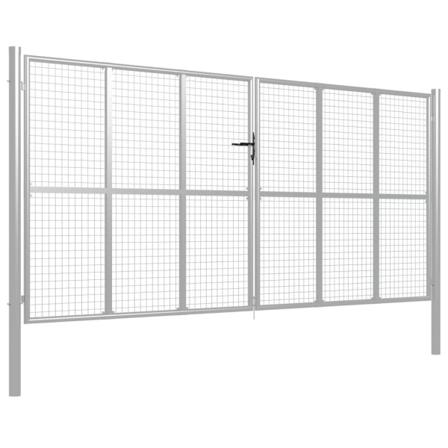 Vidaxl Trädgårdsgrind Galvaniserat Stål 415x225 Cm Silver Silver