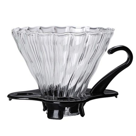 Kaffebryggare i glas, kaffefilter i glas med handtag, återanvändbar kaffebryggare för en kopp