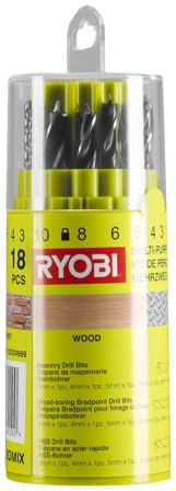 Ryobi RAK18DMIX Borrsats 18 delar, Maskintillbehör & förbrukning