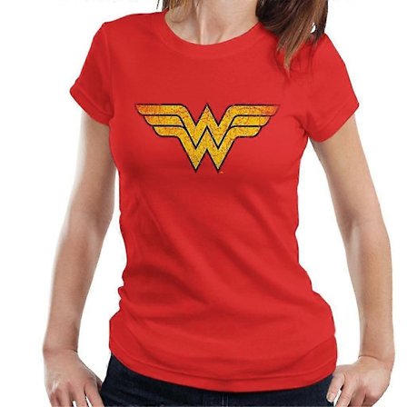Wonder Woman Damgul Gul Logotyp Dam T-shirt