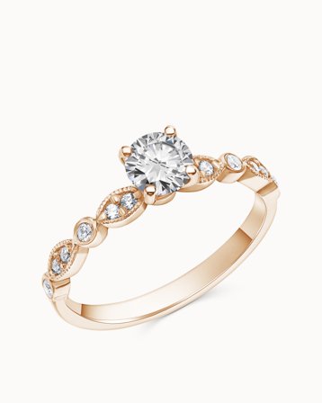 Sidostensring Evelina 18K Roséguld Naturlig Diamant 0.30 Carat - Förlovningsringar & Vigselringar hos Vanbruun