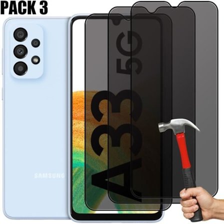 3x Anti Spy Tempered Glass för Samsung Galaxy A33 5G skärmskydd