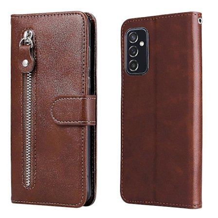 Sammenleggbart PU-lær Telefondeksel Glidelåslomme Design Lommebokdeksel med Justerbart Stativ for Samsung