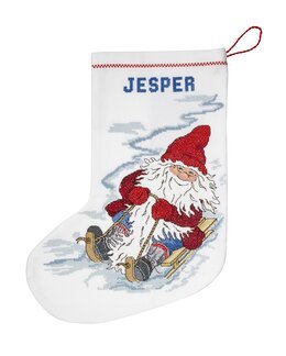 Broderikit Julstrumpa Full fart - Svarta Fåret