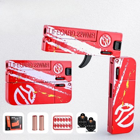 Lifecard Alloy Folding Toy Blaster Soft Bullet Pistol för barn och vuxna - Födelsedagspresent
